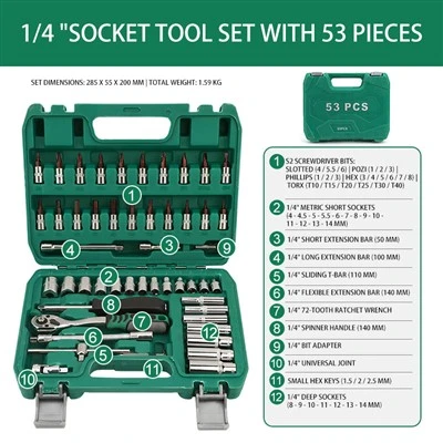 Sreangán Soicéad Ilfheidhmeach 1/4" 53PCS